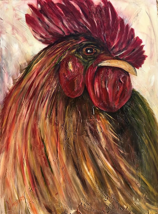 Cock of the walk Painting by Chuck Gebhardt