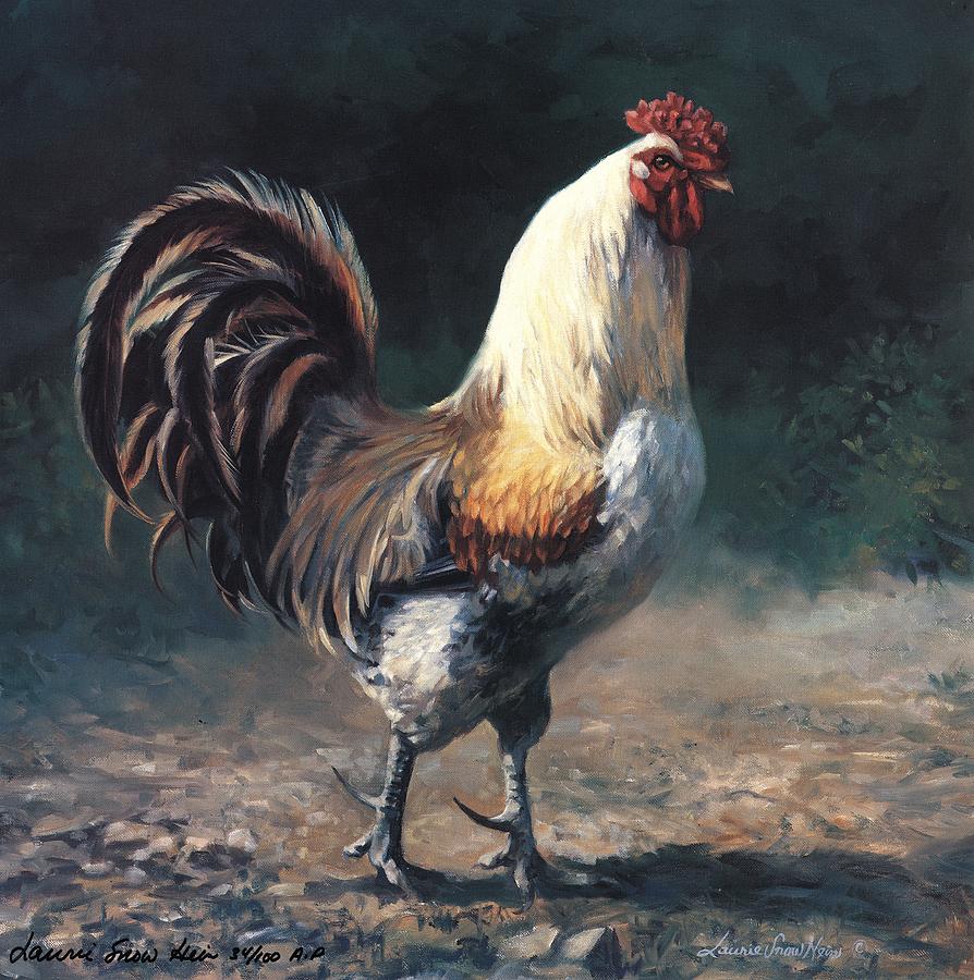 Rooster Painting - Cock of the walk by Laurie Snow Hein