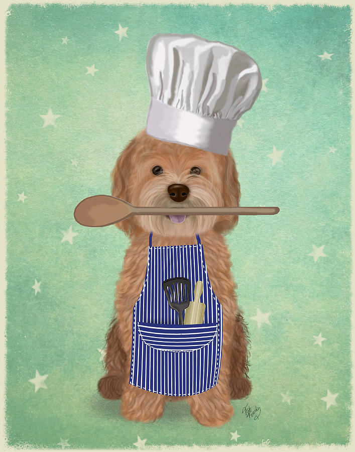 Cockapoo Chef Painting by Fab Funky - Fine Art America