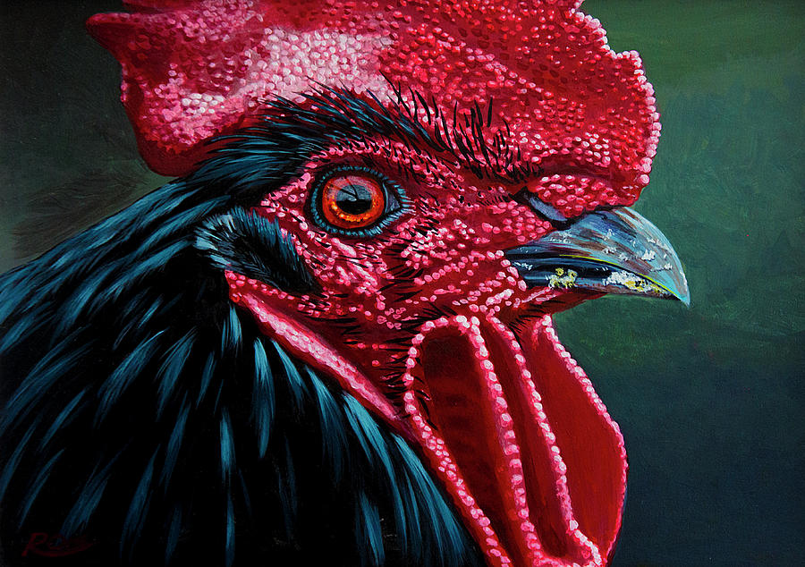 Cockerel Painting - Cockerel by Raymond Ore Cockerel Painting - Cockerel by Raymond Ore
