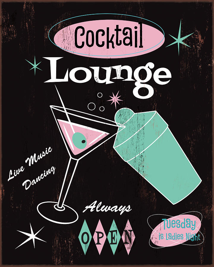 Martini Mixed Media - Cocktail Lounge by Fiona Stokes-gilbert