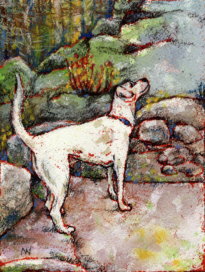 Coco in Chamonix Mixed Media by AnneMarie Welsh