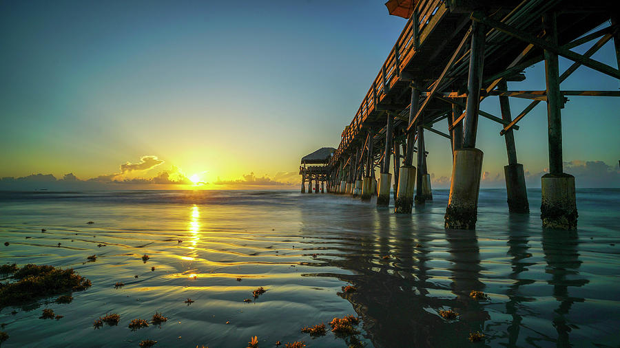 Cocoa Beach Photograph - Cocoa Beach Pier Sunrise by Joey Waves
