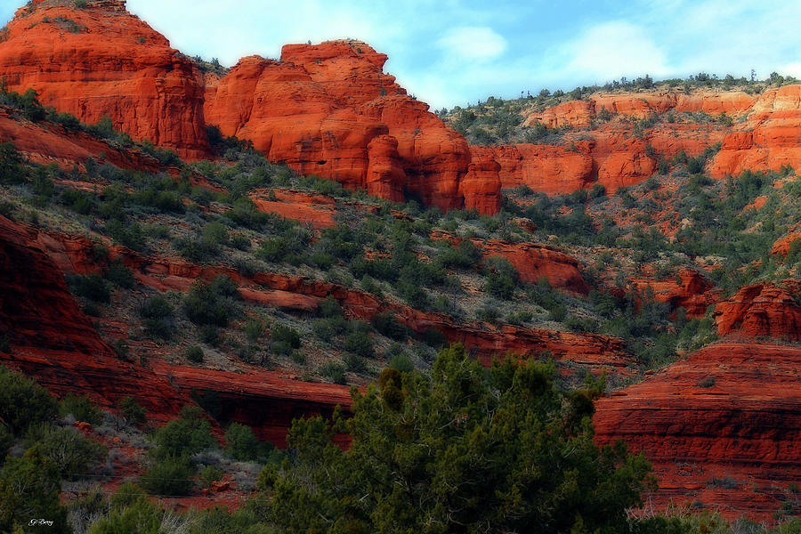 Landscape Mixed Media - Coconino Red Rock 04 by Gayle Berry