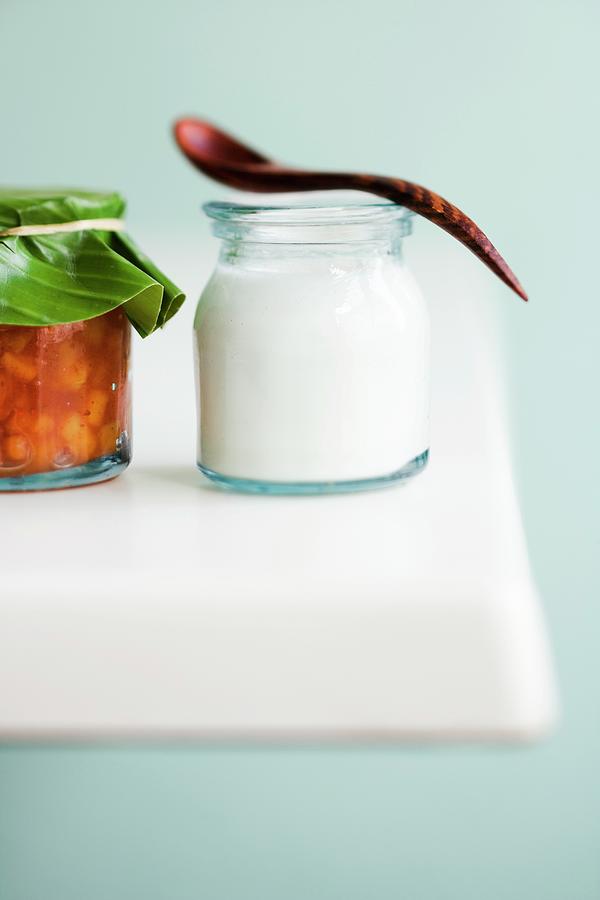 Coconut Jelly With Poached Mango In Tandoori Syrup Photograph by Michael Wissing