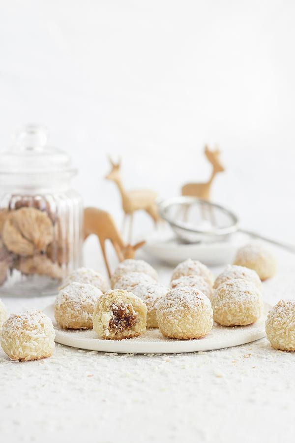 Coconut Snowballs For Christmas Photograph by Tamara Staab