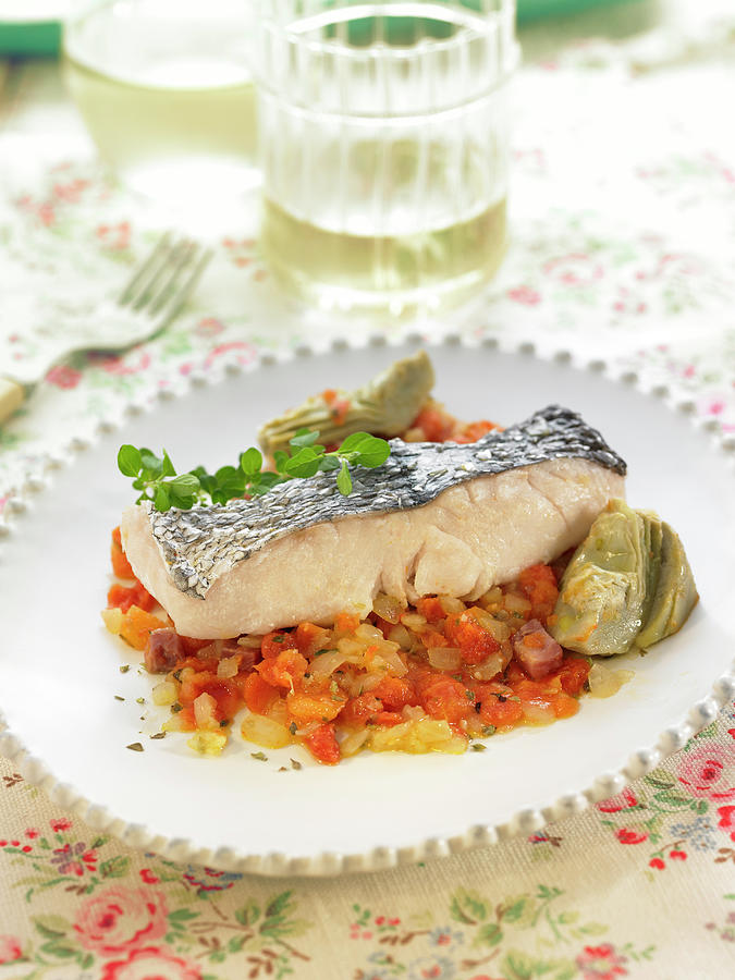 Cod And Diced Vegetables Photograph by Lawton