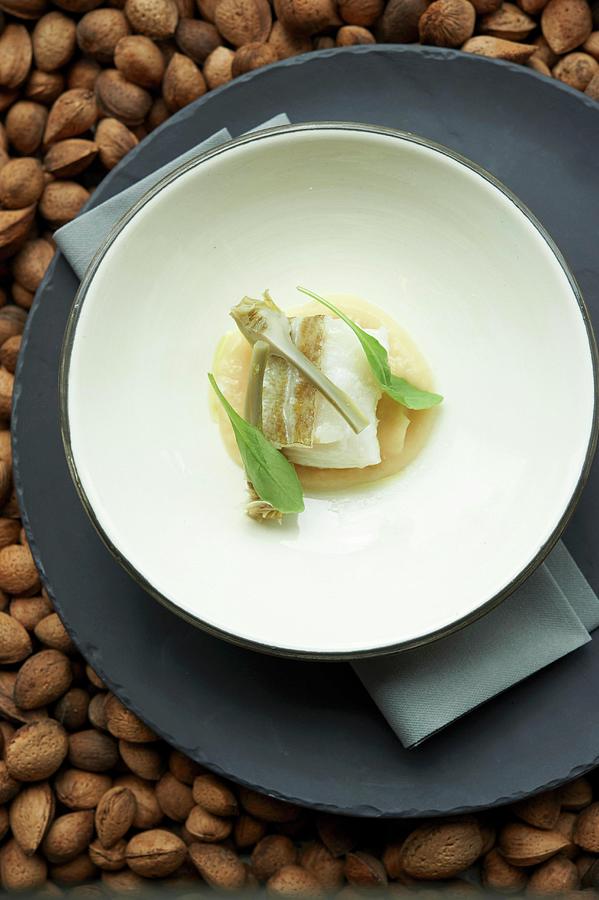 Cod Confit With Artichokes And Quince Pure Photograph by Jalag / Jan-peter Westermann