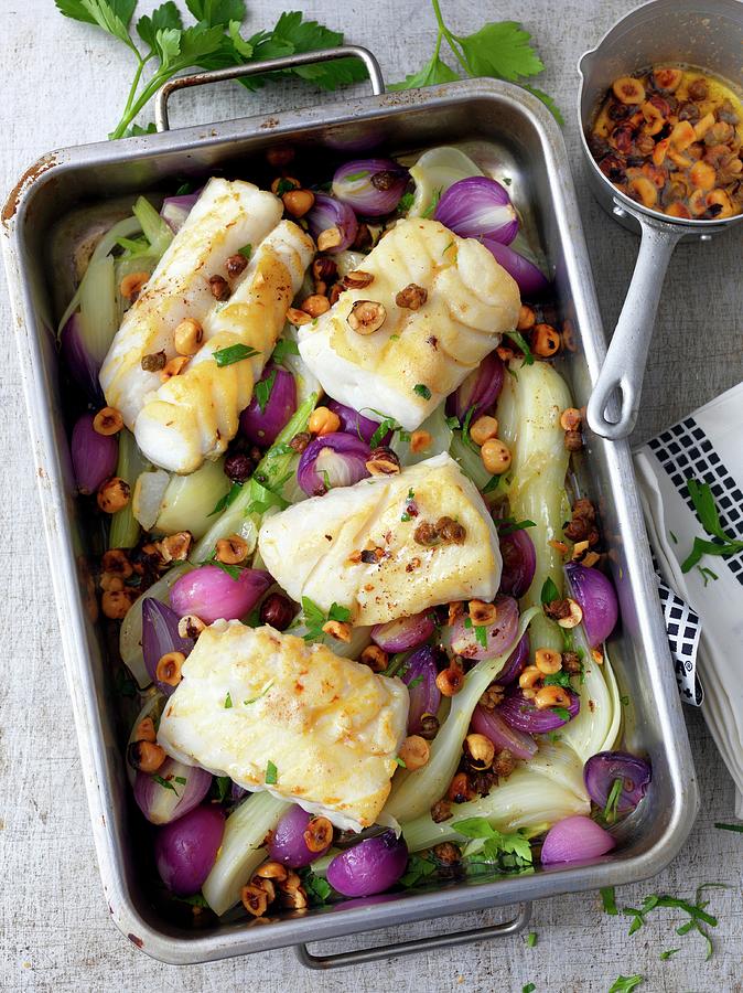 Cod Fillets With Winter Vegetables Photograph by Lina Eriksson