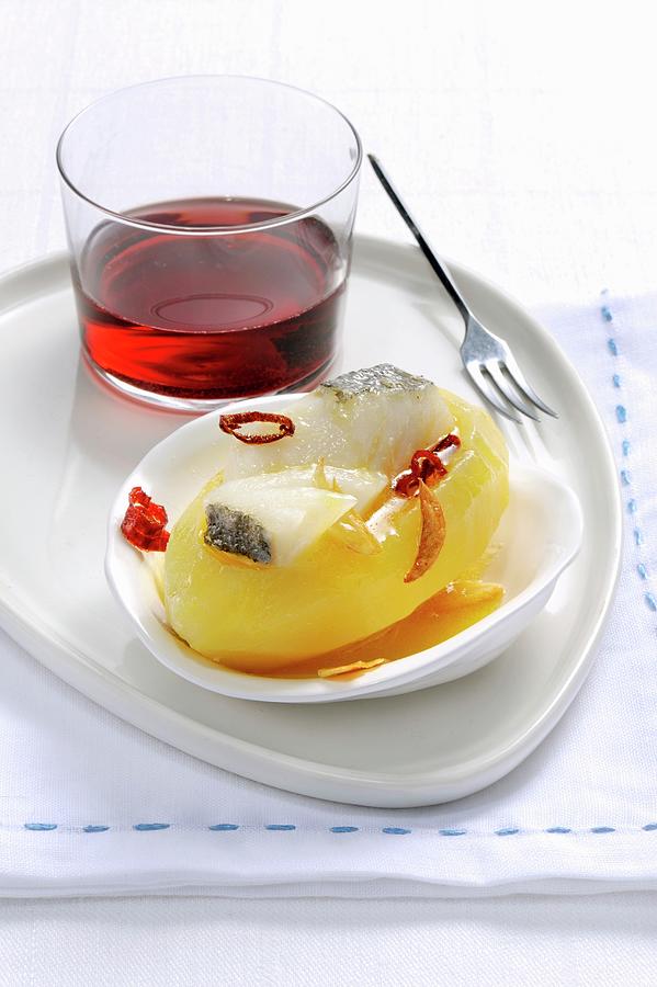 Cod With Potatoes And Chilli Photograph by Franco Pizzochero