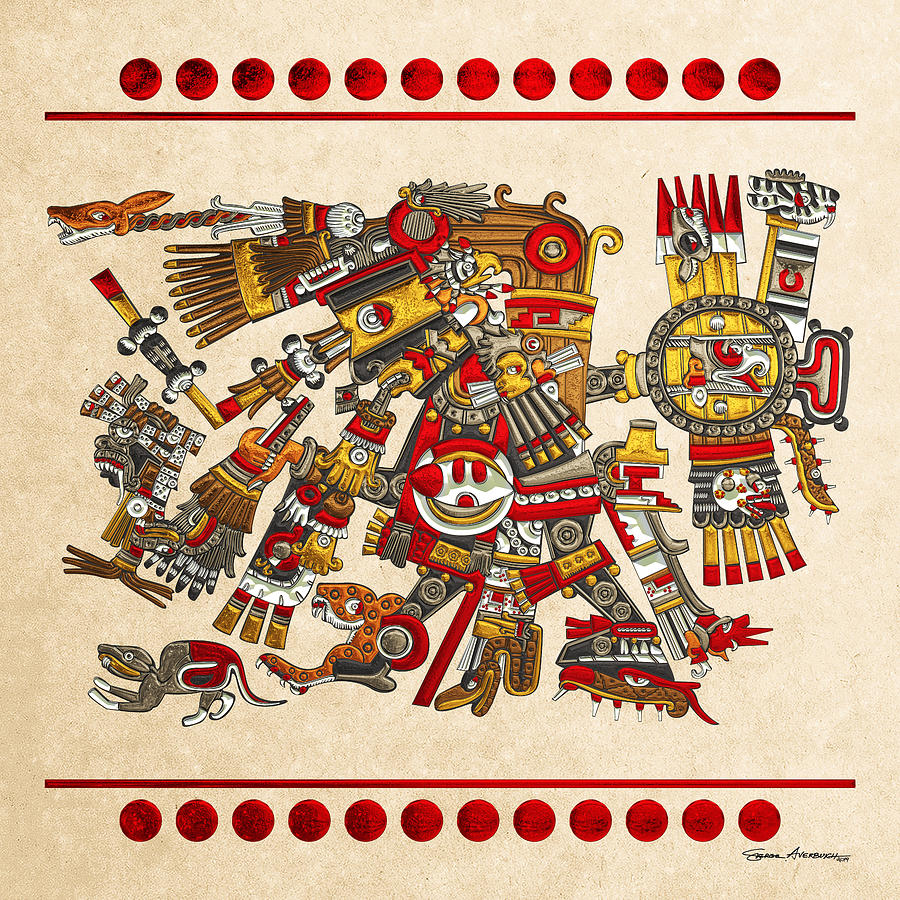 Codex Borgia Aztec Gods Tezcatlipoca Smoking Mirror On