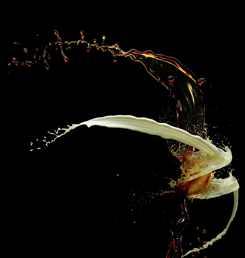 Coffee And Cream Splash Colliding Photograph by Biwa Studio