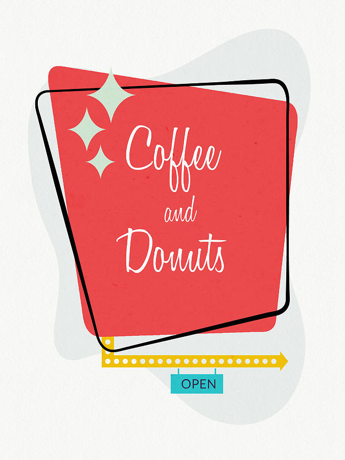 Coffee Digital Art - Coffee and Donuts- Art by Linda Woods by Linda Woods