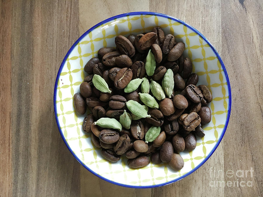 Coffee Photograph - Coffee beans and cardamom by Tom Gowanlock