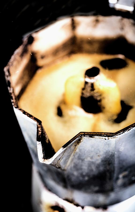 Coffee Bubbling In An Espresso Maker Photograph by Foodandvicious