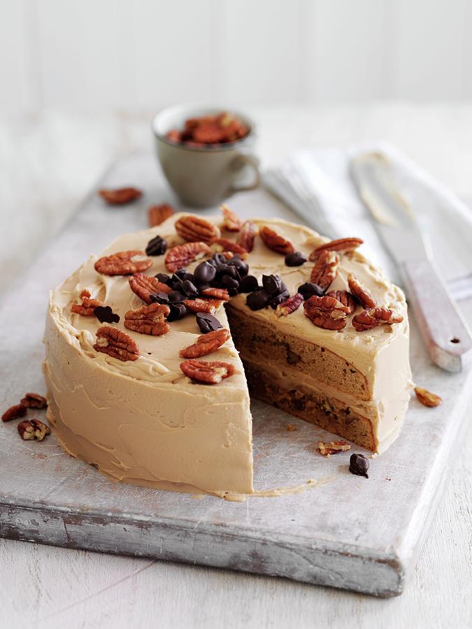 Coffee Cake With Pecans Photograph by Gareth Morgans