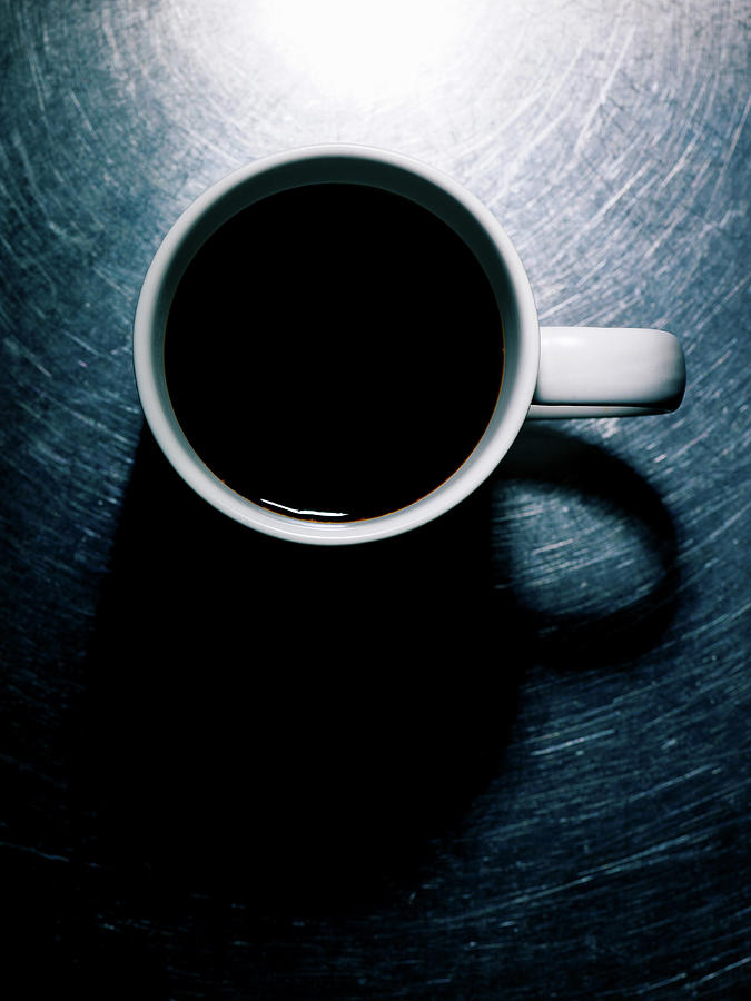 Coffee Cup On Stainless Steel Photograph by Ballyscanlon