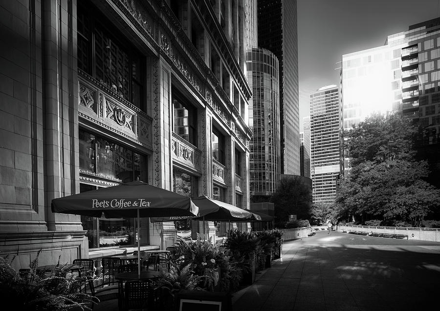 Coffee In Chicago In Black and White Photograph by Greg and Chrystal Mimbs