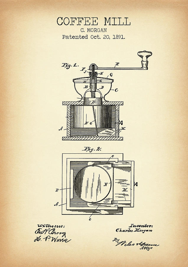 COFFEE MILL vintage patent Digital Art by Dennson Creative - Fine Art ...