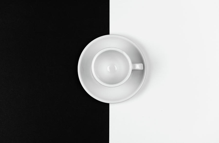 Coffee mug on a black and white background Photograph by Michalakis Ppalis