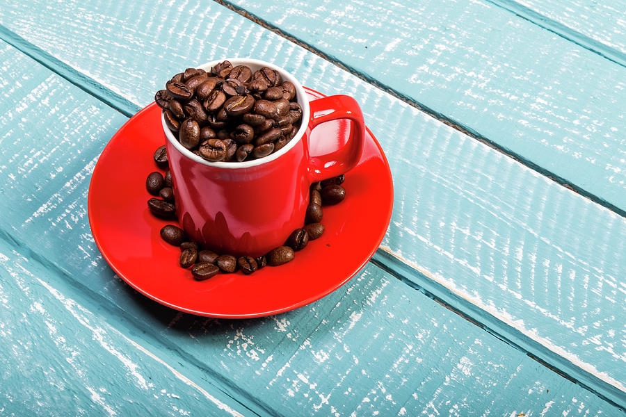 Coffee on a blue weathered table by Ben Gingell Coffee on a blue weathered table by Ben Gingell