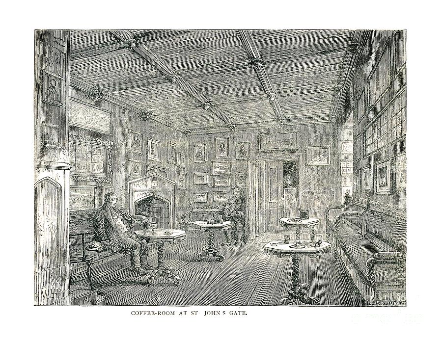 Coffee-room At St.johns Gate, 1878 Drawing by Print Collector