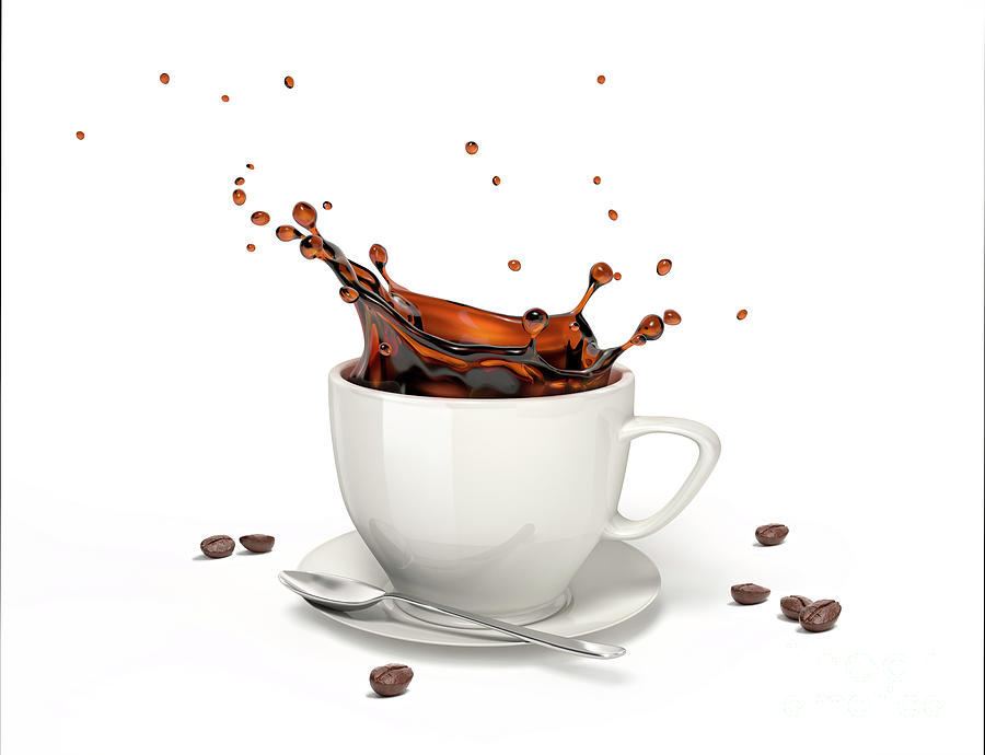 Coffee Splash In A Cup On Saucer Photograph by Leonello Calvetti/science Photo Library