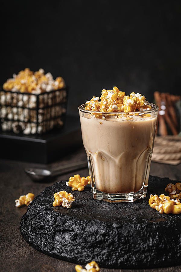 Coffee With Caramelized Popcorn Photograph by Julie Taras