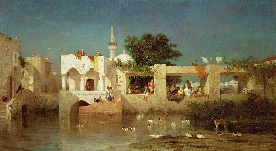Coffeehouse in Adalia -Turkey-, 1856 Canvas, 69 x 124 cm RF 115. Painting by Charles Vacher de Tournemine Charles Vacher de Tournemine