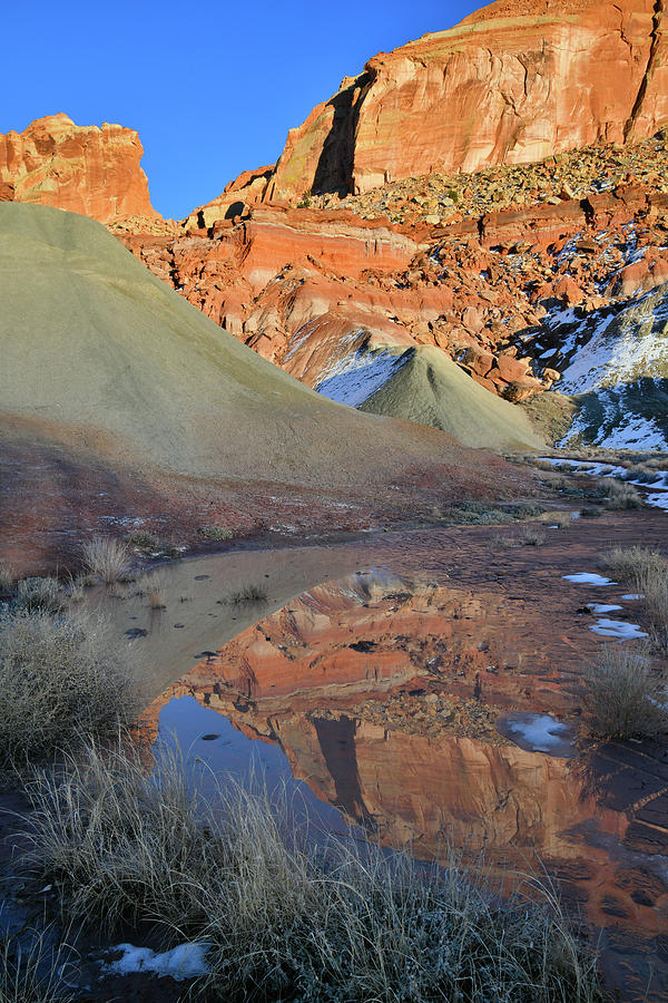 Cohab Canyon Reflection in Capitol Reef Photograph by Ray Mathis