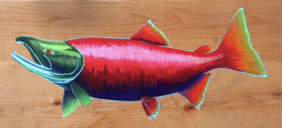 Coho Salmon 2 Painting by Kevin Hughes