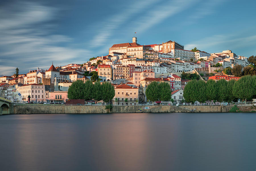 Coimbra Skyline With Ponte Santa Clara Bridge With Mondego River In The Afternoon At Sun, Portugal Photograph by Bastian Linder