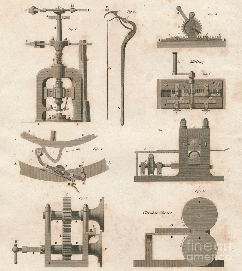 Coining - Machines Used In The Mint Drawing by Print Collector