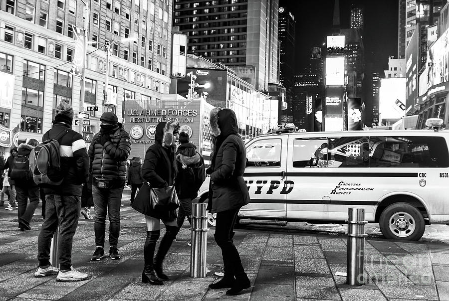 Cold at Times Square New York City Photograph by John Rizzuto