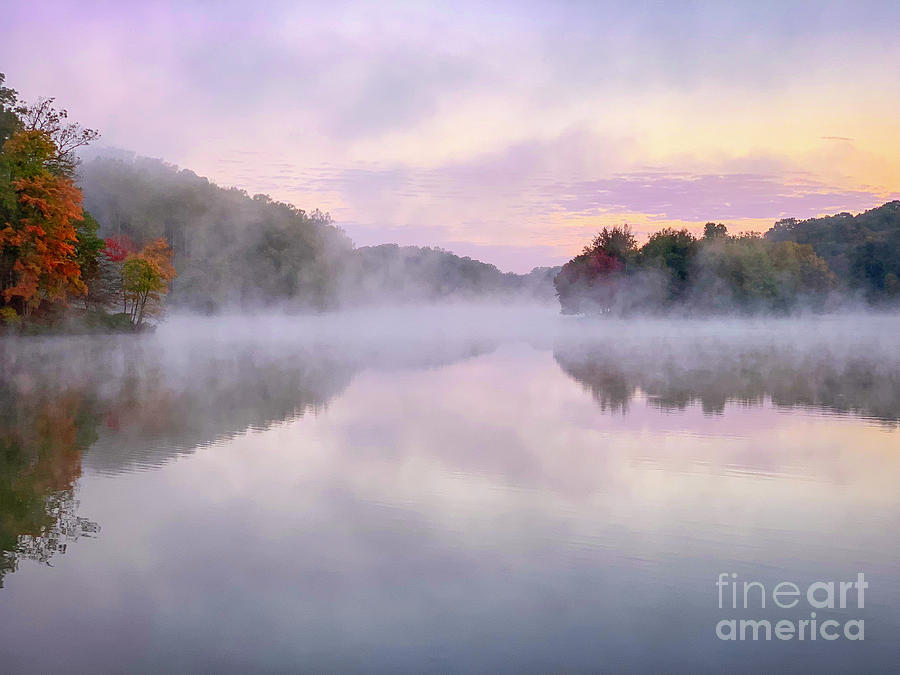 Cold autumn morning by a lake Photograph by Izet Kapetanovic
