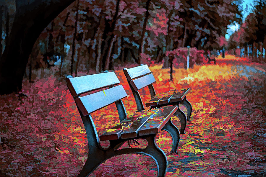 Cold Benches Digital Art