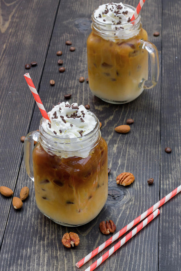 Cold Coffee With Whipped Cream Photograph by Margarita Simonova