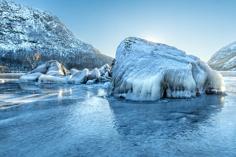Cold Day - Kyrkjestadvatnet Photograph by Viggo Johansen