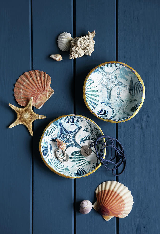 Cold Porcelain Dishes With Maritime Motifs Photograph by Thordis Rggeberg