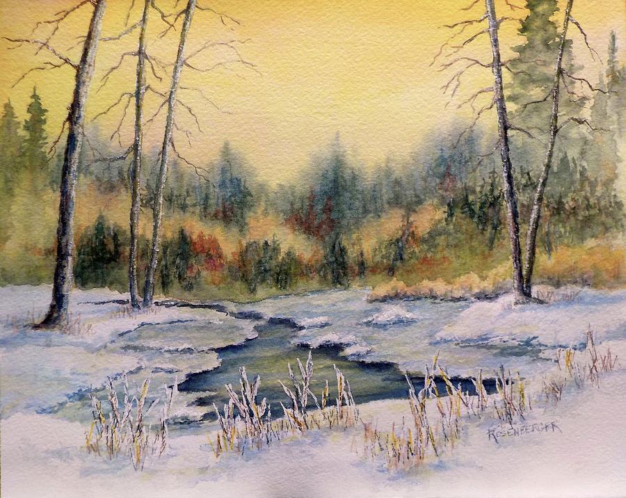 Winter Painting - Cold Water Creek by Carolyn Rosenberger