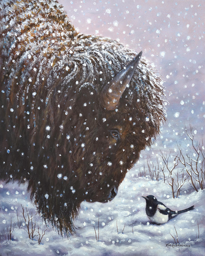Bison Painting - Cold Weather Cohorts by Kim Lockman