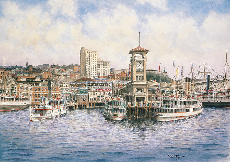 Boat Painting - Coleman Docks, Ca. 1911 by Stanton Manolakas