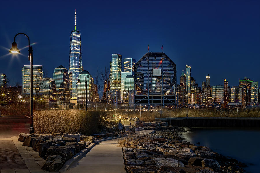 Colgate Clock and NYC Skyline Twilight Photograph by Susan Candelario