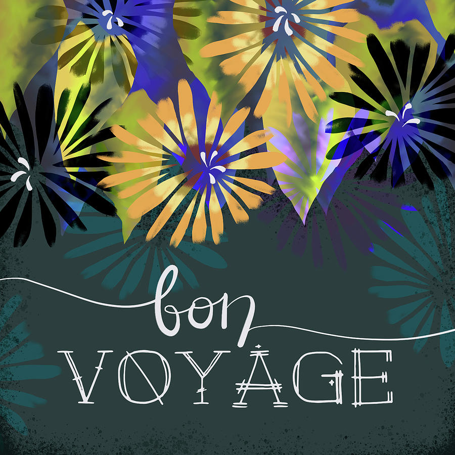 Flower Mixed Media - Collage Florals Bon Voyage by Rachel Watson Pattern