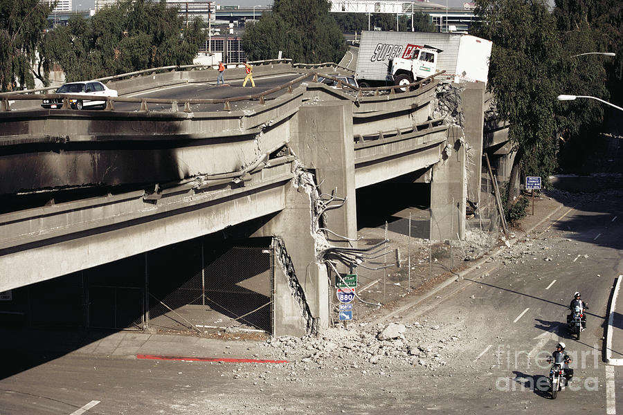 Collapsed Freeway After The Californian Earthquake by Science Photo Library