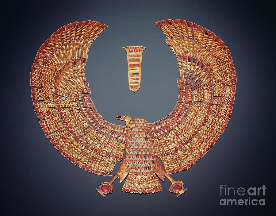 Collar In The Form Of The Vulture Goddess Nekhbet Photograph by Egyptian 18th Dynasty