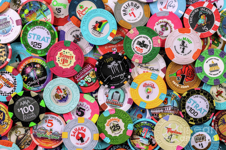 Collection Of Las Vegas Casino Chips 2 Photograph by Aloha Art - Pixels