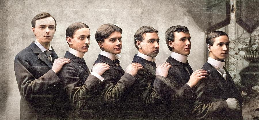 College Classmates Colorized By Ahmet Asar Painting
