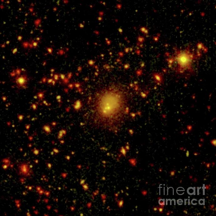 Space Photograph - Collision In Cl0958+4702 Galaxy Cluster by Nasa/jpl-caltech/cxc/wiyn/science Photo Library