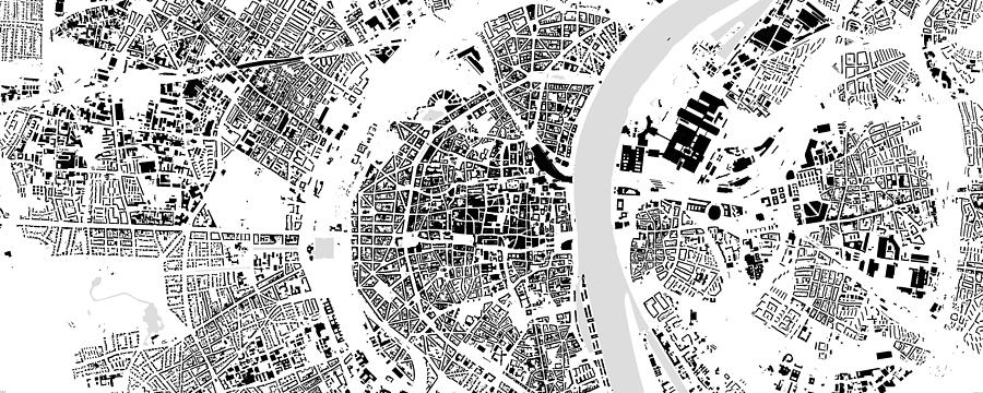 Cologne building map Digital Art by Christian Pauschert
